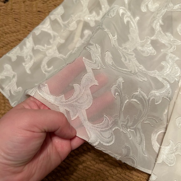 Victoria’s Secret Vintage 80s Gold Label Baby Doll Chemise Slip Mini Dress Cream - Picture 2 of 5